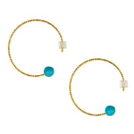 Open Turquoise Hoop Earrings by Cécile Boccara