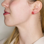 Dainty Swarovski Crystal Drop Earrings in Poppy by AMARO