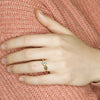 Labradorite and Zirconia Evil Eye Gold Plated Statement Ring- Size 6.5