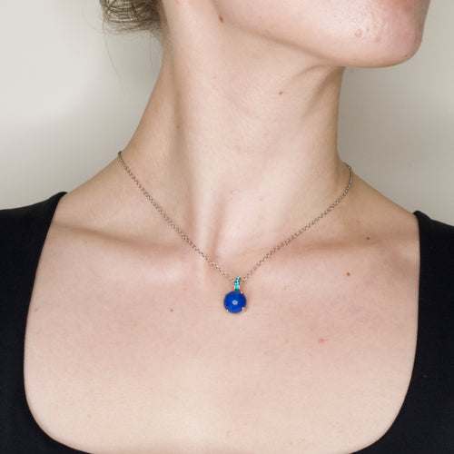 Lapis Lazuli Swarovski Crystal Pendant Necklace by AMARO