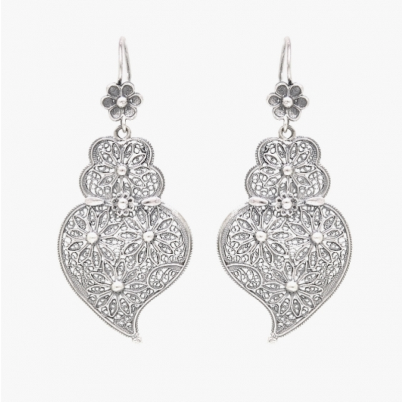 Heart of Viana Filigree Silver Earrings