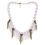 Sicilian Beaded and Green Crystal Necklace by A'BIDDIKKIA