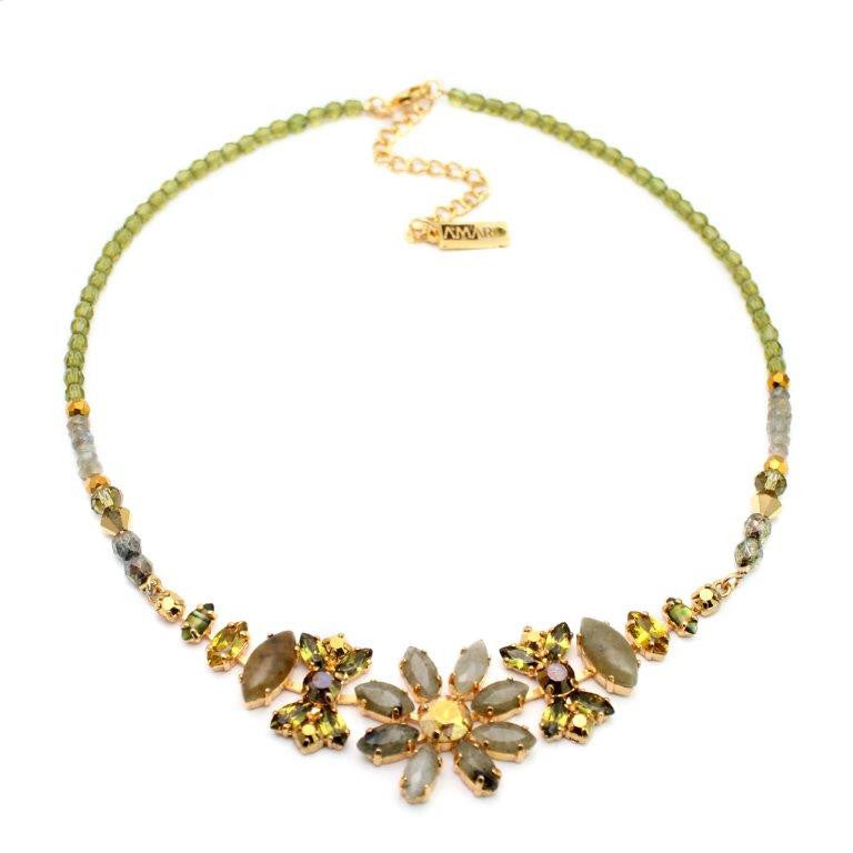 Gemstone Flower Necklace by AMARO