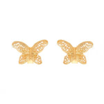 Butterfly Filigree Gold Plated Sterling Silver Post Earrings