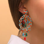 Chiara Glimmering Colorful Swarovski Drop Earrings by Satellite Paris