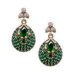 Vintage Ottoman Inspired Turkish Earrings - Emeralds