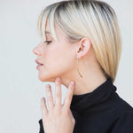 Silver Bow Threader Earrings