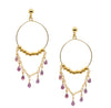 Rose Quartz Afrodite Mini Hoop Earrings from Italy