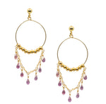 Rose Quartz Afrodite Mini Hoop Earrings from Italy