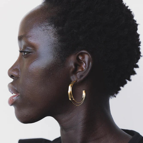 Crisp Gold Fuliwa Hoop Earrings