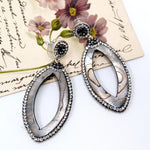 Sparkling Abalone and Crystal Drop Earrings from Turkey