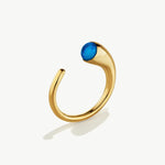 Delicate Gold and Sapphire Blue Ring from Kenya - Size 6.5