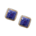 Lapis Lazuli Sterling Silver Square Post Earrings from Turkey