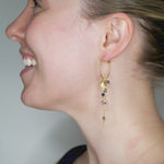 Delicate Topaz Gingko Leaf Hoop Earrings