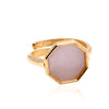 Gold Geometric Rose Colored Mother of Pearl Adjustable Ring
