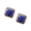 Lapis Lazuli Sterling Silver Square Post Earrings from Turkey