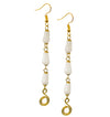 Chic Bone Beaded Brass Drop Earrings from Kenya