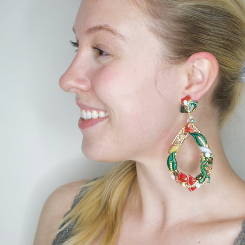 Autumnal Garden Swarovski Statement Earrings by DUBLOS