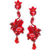 Fire Bird Swarovski Gem and Embroidered Silk Earrings by DUBLOS