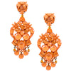 Orange Swarovski Floral Drop Earrings by DUBLOS