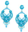 Turquoise Blue Flower Drop Earrings by DUBLOS