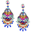 Playful Silk Embroidered Chandelier Pendant Earrings by DUBLOS