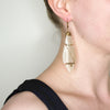 Warrior Wired Horn and Brass Drop Earrings from Kenya
