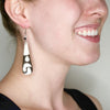 Exotic Black and White Reclaimed Horn Drop Earrings from Kenya