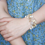 Omba Ostrich Egg and Bead Wrap Bracelet from Namibia - Sand