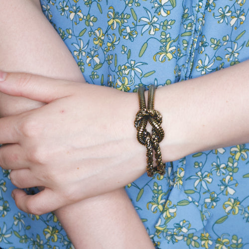 Asymmetrical Gold Knotted Bracelet