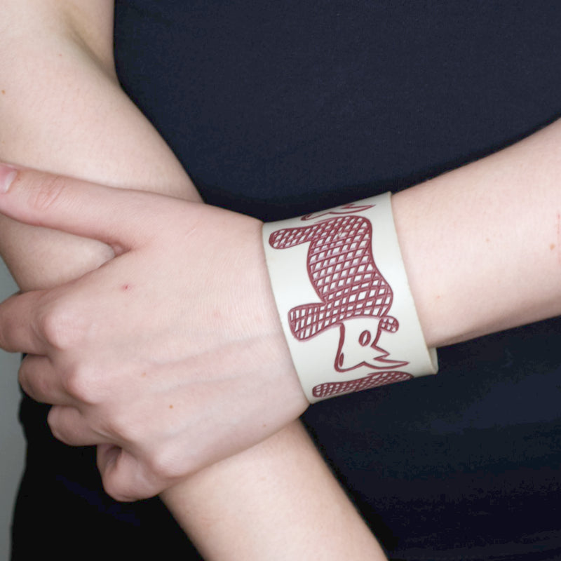 Hand Carved Himba Bracelet from Namibia - Red Rhino