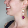 Cascading Pink Gem Statement Earrings from Turkey
