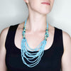 Turquoise Shell and Bead Statement Necklace from Namibia