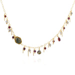 Red Garnet and Rutilated Quartz Choker Necklace