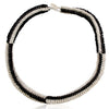 Omba Ostrich Egg Rope Necklace from Namibia - Black and White