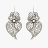 Delicate Heart of Viana Filigree Silver Earrings