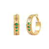 Royal Emerald Crystal Gold Earrings by Satellite Paris