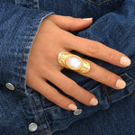 Arizona Dream 18K Gold and Moonstone Adjustable Ring by Satellite Paris
