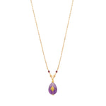 Gold and Amethyst Pendant Necklace by Satellite Paris
