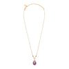 Gold and Amethyst Pendant Necklace by Satellite Paris