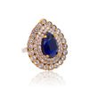 Ottoman-Inspired Sapphire Crystal Statement Ring - Adjustable