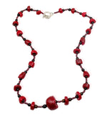 Ruby Red Recycled Glass Statement Necklace from Botswana