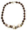 Brown Recycled Glass Chunky Statement Necklace from Botswana