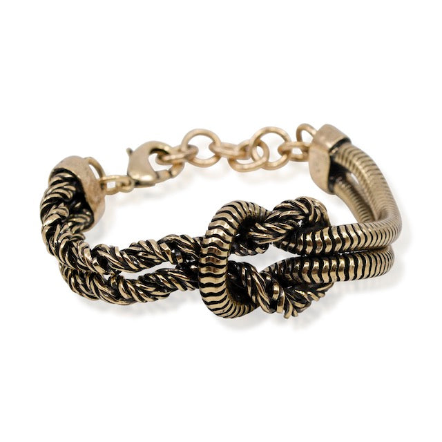 Asymmetrical Gold Knotted Bracelet