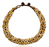 Omba Ostrich Egg Collar Necklace from Namibia - Coffee