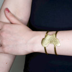 Africa Engraved Brass Statement Cuff Bracelet from Kenya