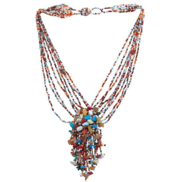 Daring Colorful Beaded Statement Necklace from Namibia