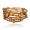 Omba Ostrich Egg and Bead Wrap Bracelet from Namibia - Coffee