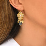 Positano Mother of Pearl Gold Drop Earrings by Satellite Paris