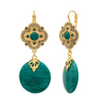 Positano Malachite Gold Statement Earrings by Satellite Paris